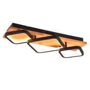 Trio 643210332 Rama - Black &amp; Wooden LED Flush