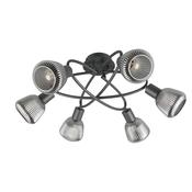 Trio 662800632 Tarifa - Black 6 Light Semi Flush