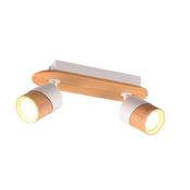 Trio 801100231 Aruni - Wooden &amp; Matt White 2 Spotlights