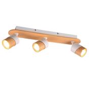 Trio 801100331 Aruni - Wooden &amp; Matt White 3 Spotlights