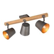 Trio 801900367 Bell - Antique Nickel &amp; Wood 3 Spotlights image