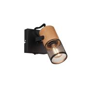 Trio 804370132 Tosh - Black Single Spotlight with Wooden