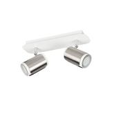 Trio 814500207 Gillan - Matt White &amp; Nickel 2 Spotlights