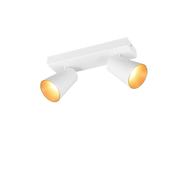 Sharp - Matt White 2 Spotlights with Gold Inner Ring image