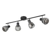 Trio 862800432 Tarifa - Black 4 Spotlights with Glass