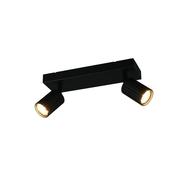 Trio 867700232 Soka - Matt Black Ribbed 2 Spotlights image