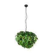 Leavy - Matt Black 4 Light Pendant with Green Leaves image