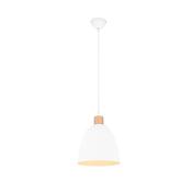 Trio R30681031 Jagger - Matt White &amp; Wooden Pendant Ø 25 cm