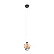 Borka - Black Pendant with Rattan Shade ∅ 17.5 cm image