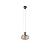 Trio R36771013 Elvezia - Black Pendant with Amber Glass Shade image