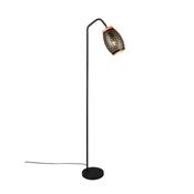 Trio R41571080 Bidar - Black Floor Lamp with Gold &amp; Wood Accent