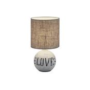 Trio R50661025 Esna - Grey Ceramic Table Lamp with Cappucino