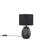 Trio R51771032 Melva - Black Ceramic Table Lamp with Black