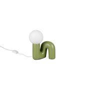 Trio R56821015 Quinn - Green Table Lamp with White Glass Shade image