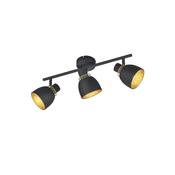Trio R80813032 Punch - Black &amp; Gold 3 Spotlights