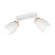 Trio R81572031 Bidar - White 2 Spotlight with Wood Accent
