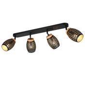 Trio R81574080 Bidar - Black 4 Spotlight with Gold &amp; Wood image