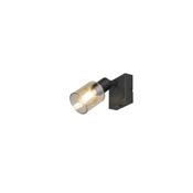 Trio R81781032 Cadiz - Matt Black Spotlight with Amber Glass