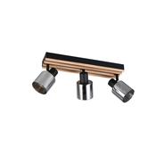 Trio R86533032 Travia - Wooden &amp; Black 3 Light Spotlights