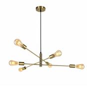 Anna AB - Adjustable Antique Brass 6 Light Centre Fitting image