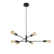 Anna BK - Adjustable Matt Black 6 Light Centre Fitting image