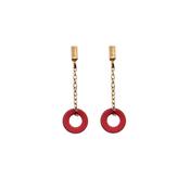 Drop Hoop Earrings (Red) image