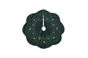 Green Embroidered Faux Velvet Christmas Tree Skirt (100cm) image