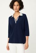 Olsen Collared Top - 20 / Ink image