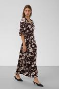 Soaked Clero Midi Dress - M / Brown Flower Print image