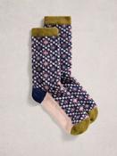 White Stuff Cosy Sock in a Box - OS / Navy Multi image