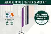 Asexual ACE Pride - Feather Banner Kit (2mtr &amp; 3mtr)
