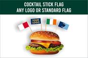 Cocktail Stick Flag - Any Logo or standard flag image