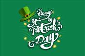 'Happy St. Patrick's Day' Leprechaun Hat &amp; Plain Green Flag