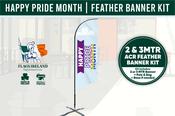 Happy Pride Month - Feather Banner Kit (2mtr &amp; 3mtr)