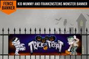 Kid Mummy and Frankenstein Monster Banner image