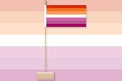 Lesbian Pride Table Flag &amp; Pin