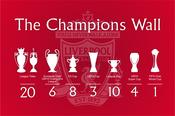 Liverpool FC Champions Wall 2024/25 Flag - Red Background