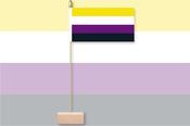 Nonbinary Pride Table Flag &amp; Pin image