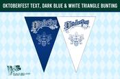 Oktoberfest Text, Dark Blue &amp; White Triangle Bunting image