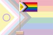 Intersex-Inclusive Pride Table Flag &amp; Pin