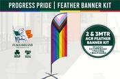 Progress Pride - Feather Banner Kit (2mtr &amp; 3mtr)