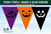 Spooky Purple, Orange &amp; Black Bunting image