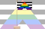 Straight Ally Pride Table Flag, Pin &amp; Base