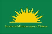 Sunburst - Irish Republican Brotherhood IRB(traditional version) - Green &amp; Gold with text