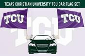 Texas Christian University TCU Car Flag Set image