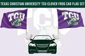 Texas Christian University TCU Clover Frog Car Fag Set