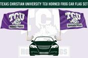 Texas Christian University TCU Horned Frog Car Fag Set