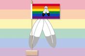 Two-Spirit Pride Table Flag, Pin &amp; Base image