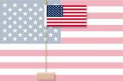 USA - United States of America Table Flag, Pin &amp; Base image