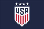 US Women's National Soccer Team Crested Blue Flag image